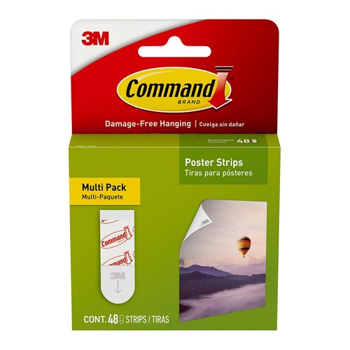 Command Poster Strips 17024-48 Small White, Value Pack of 48
