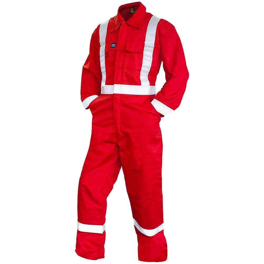 Fr Overall, 240 Gsm.88/12 11 Cal, Red With Tape-Size 5