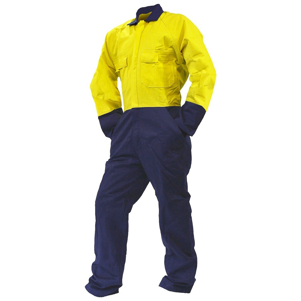 Overall Ls, 300Gsm Cotton, Yellow/Navy Do-Size 11