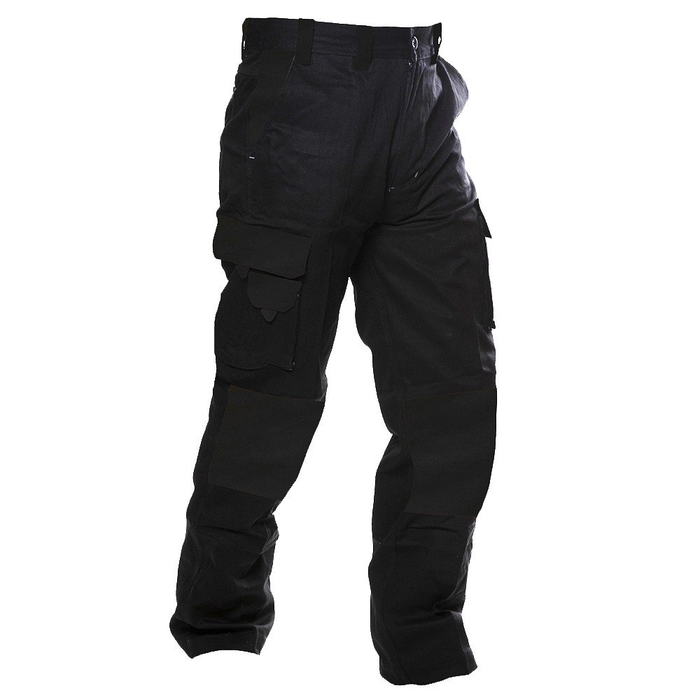 220Gsm Light Cargo Trousers, Ripstop, Black-Size 97