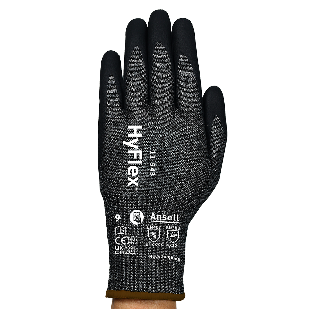 Ansell HyFlex 11-543 Nitrile-Coated Cut Resistant Gloves – Designed for Demanding Applications - M