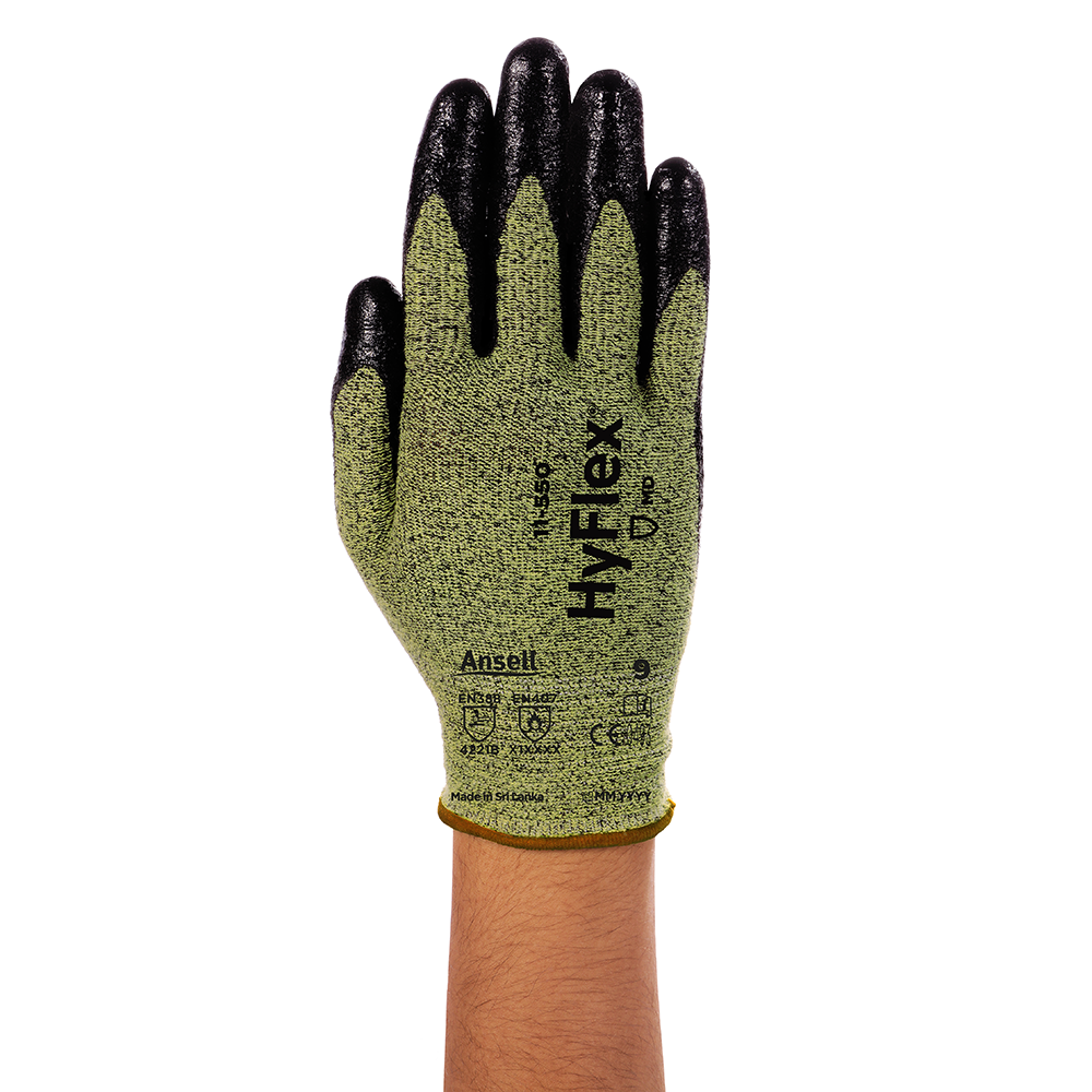 Ansell HyFlex 11-550 Nitrile-Coated General Purpose Gloves – Abrasion-Resistance with Enhanced Grip - L