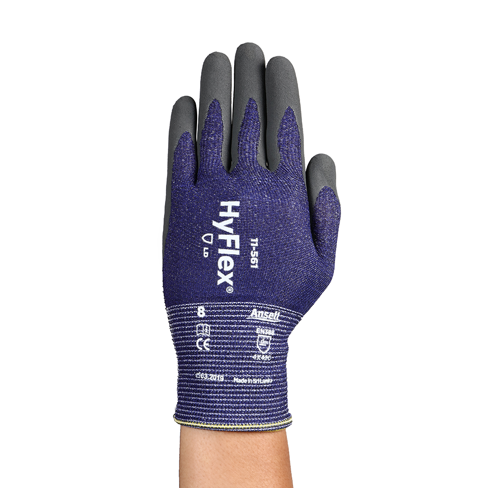 Ansell Hyflex 11-561 Nitrile-Coated Cut Resistant Gloves – Lightweight and Durable - XL