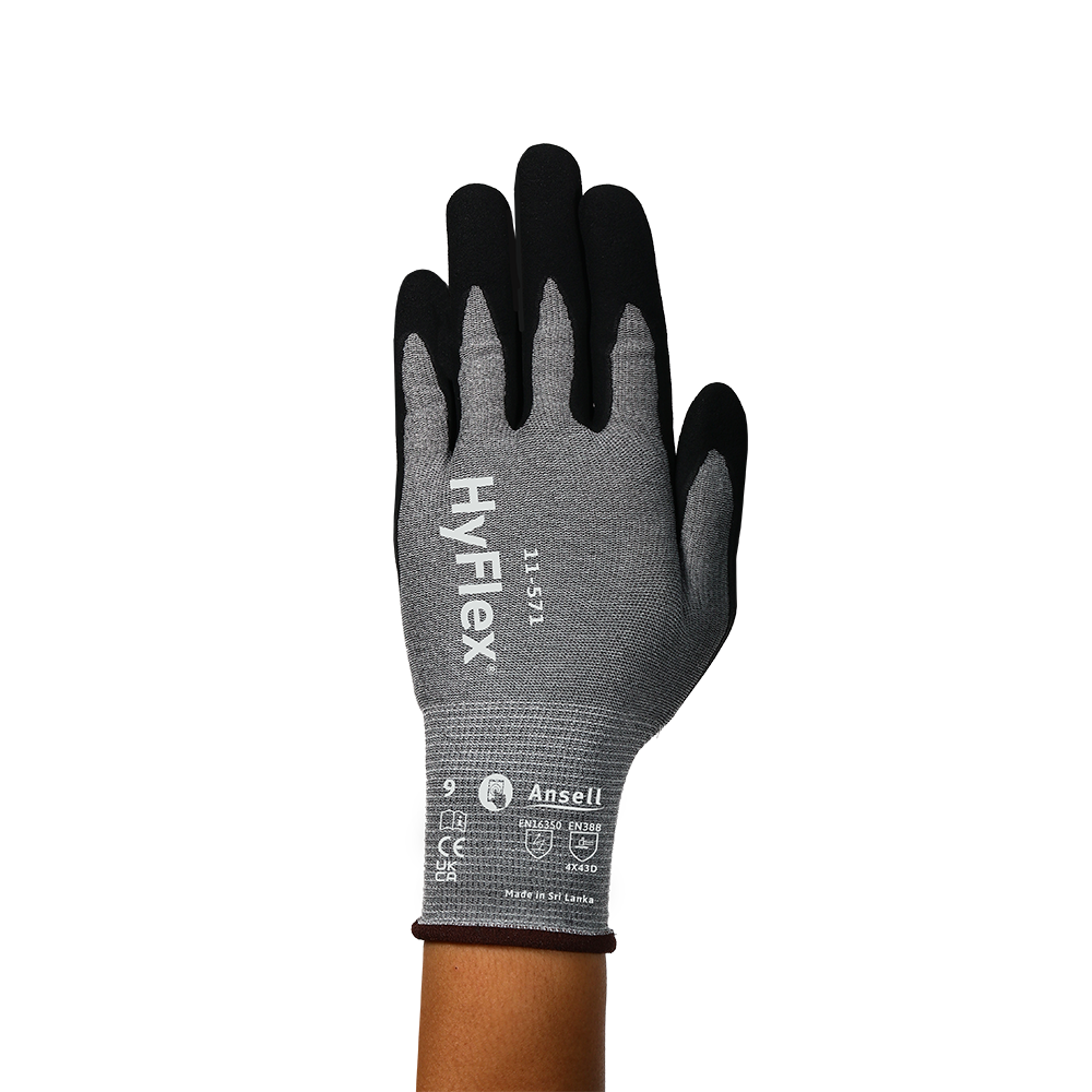 Ansell Hyflex 11-571 Nitrile-Coated Cut Resistant Gloves – Lightweight and Durable - 2XL