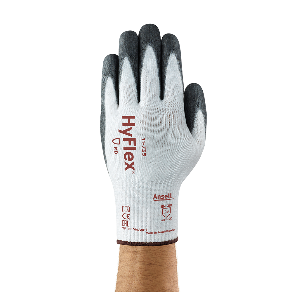 Ansell Hyflex 11-735 PU-Coated Cut Resistant Gloves – Durable and Long-Lasting - 2XL