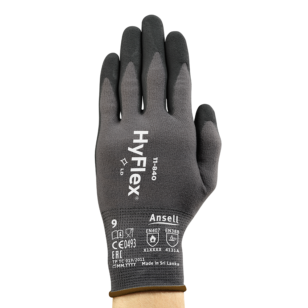 Ansell HyFlex 11-840 Foam Nitrile-Coated General Purpose Gloves – Improved Durability, Grip, and Abrasion Protection - S (Vendor Pack)