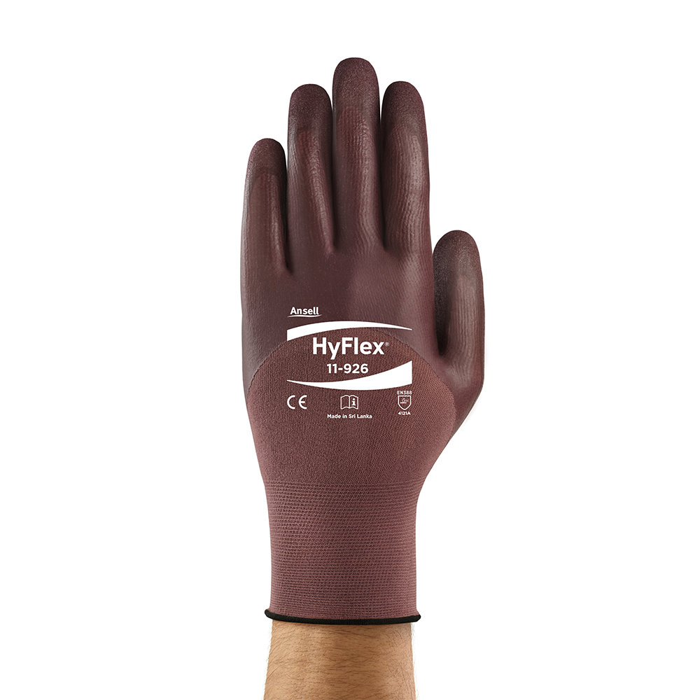 Ansell HyFlex 11-926 Nitrile-coated General Purpose Gloves – Oil-Repellent, Abrasion Resistant - M