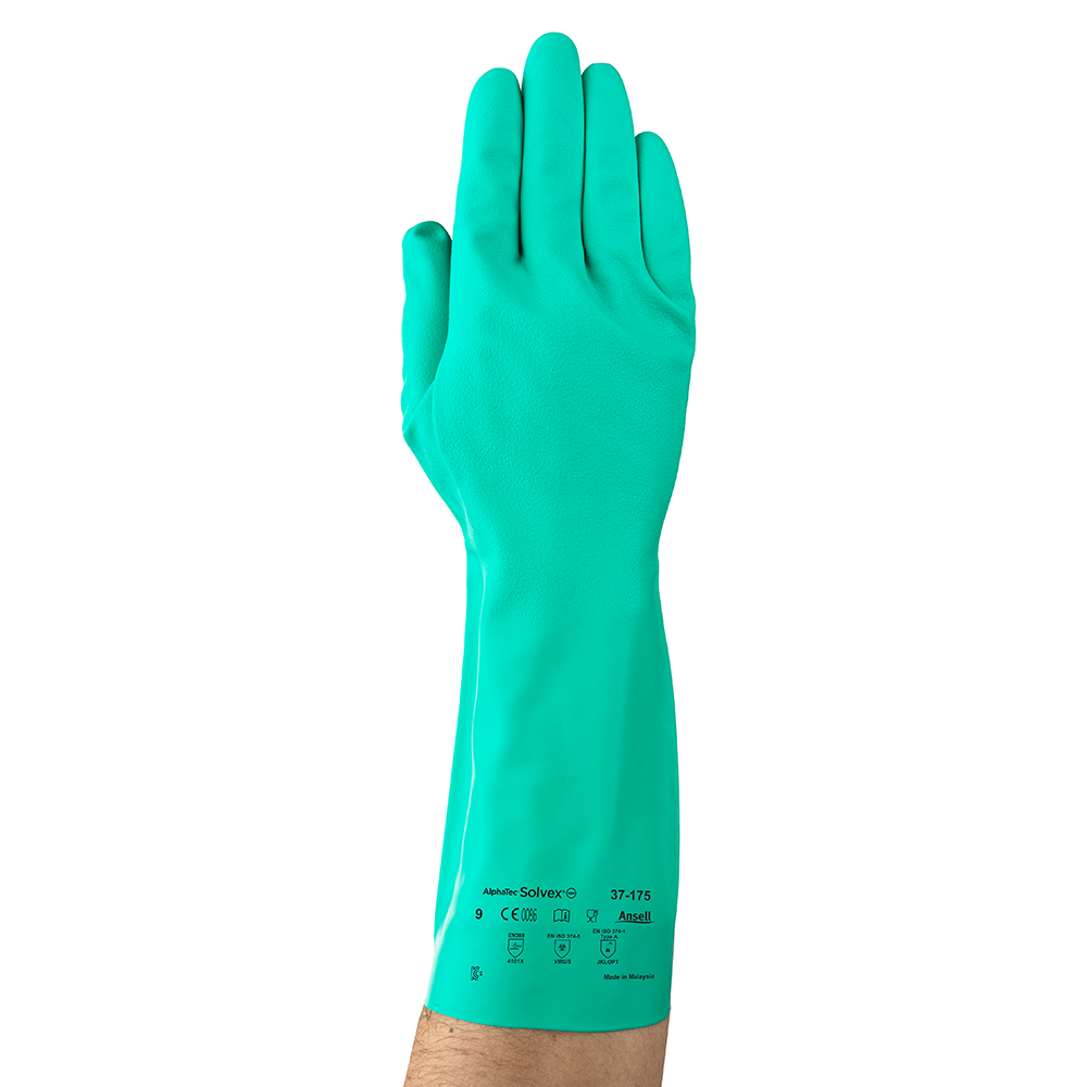 Ansell AlphaTec Solvex 37-175 Nitrile Chemical Gloves – Durable and Comfortable - XS