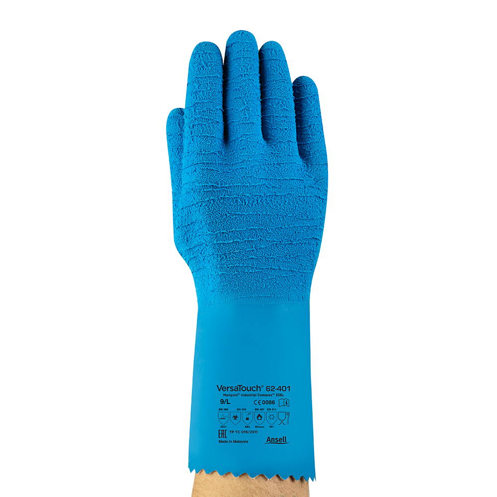 Ansell AlphaTec 62-401 Latex Thermal Gloves – Crinkle Finish For Reinforced Grip - L