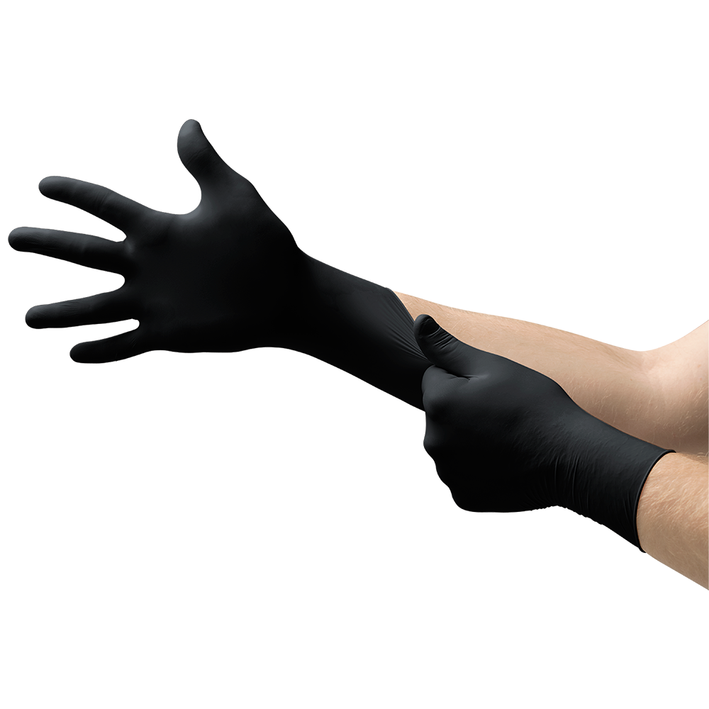 Ansell MicroFlex 93-852 Black Nitrile Fully Textured Disposable Gloves - XL