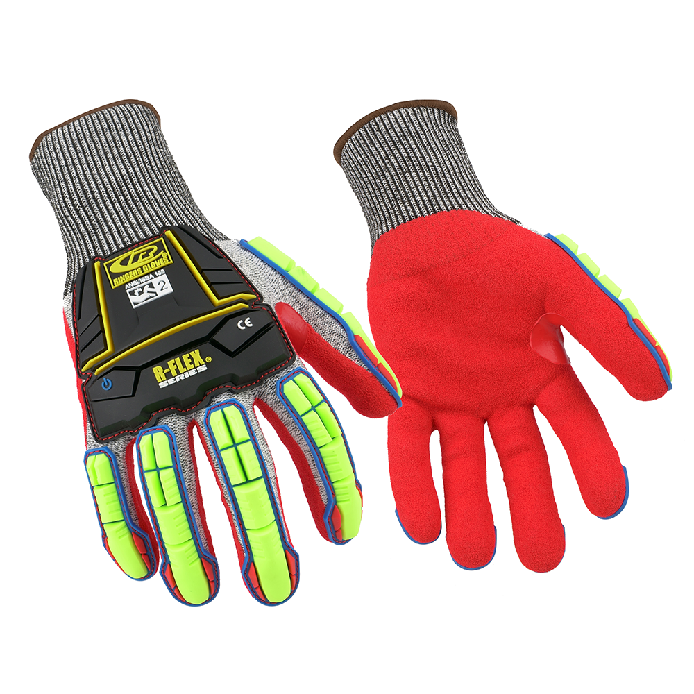 Ansell Ringers R-065 Nitrile-Coated Impact and Cut Protection Gloves – Superior Comfort and Dexterity - 2XL