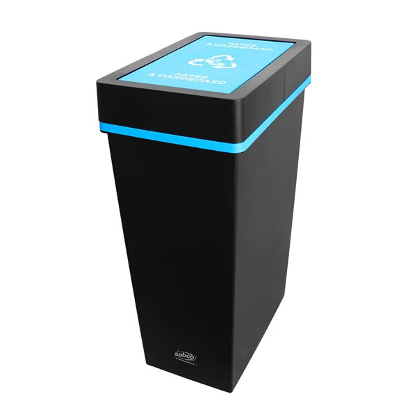 Bin Recycling Paper & Cardboard Blue Lid 40L - Sabco
