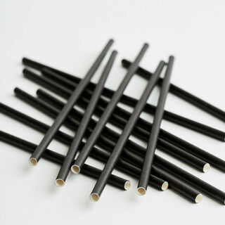 3Ply Drinking Straws REGULAR PLAIN BLACK - Epicure