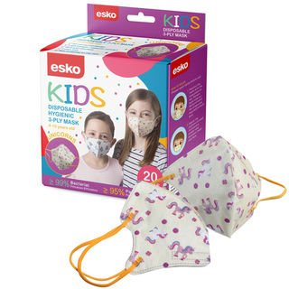 Face Masks for Kids age 4-10 Unicorns - Pack 20