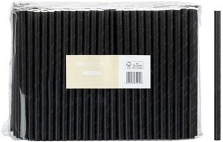 Paper Jumbo Straight Straws - Black, 10mm x 200mm, 300gsm, FSC Mix®  - Matthews