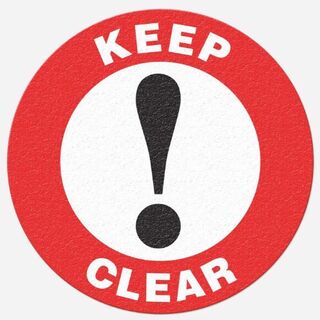 Safety Tread Floor Stickers 430mm - Red/White  KEEP CLEAR - AMS 