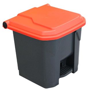 30L Pedal Bin with Red Lid