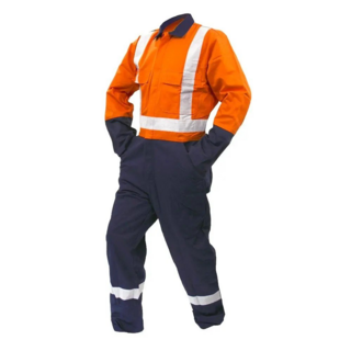 Overall Ls, 200Gsm Cotton Ripstop, Orange/Navy  Dn-Size 16