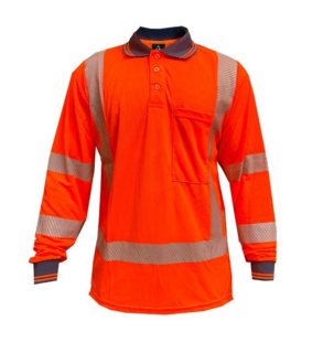Polo Shirt Ls, Ttmc, Side Vents, Transfer Tape-Size M