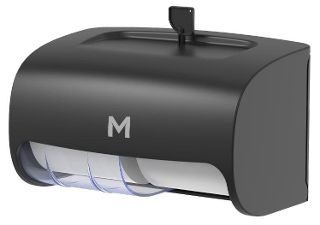 Horizontal Toilet Roll Dispenser - Black, 2 Roll Capacity  - Matthews